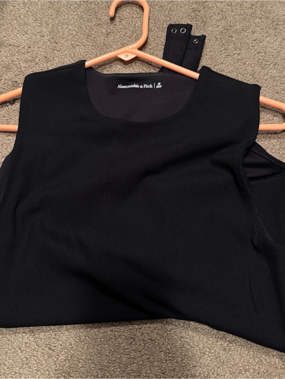 Abercrombie & Fitch Soft A&F Rib High Neck Bodysuit Black medium